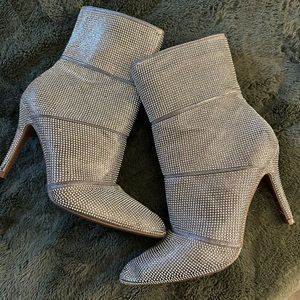 Rhinestone heeled boots